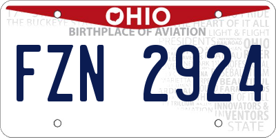 OH license plate FZN2924