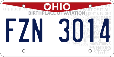 OH license plate FZN3014