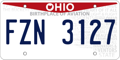 OH license plate FZN3127