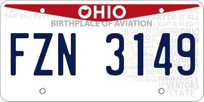 OH license plate FZN3149