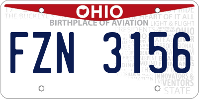 OH license plate FZN3156