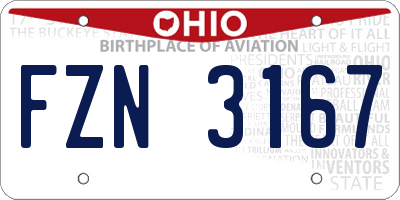 OH license plate FZN3167