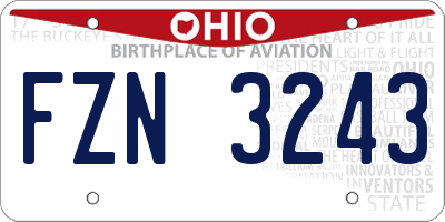 OH license plate FZN3243