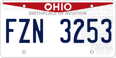 OH license plate FZN3253