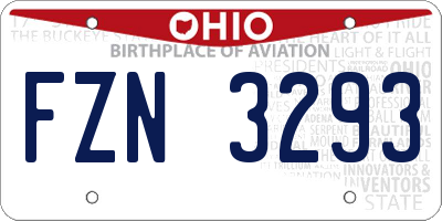 OH license plate FZN3293