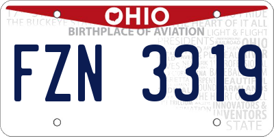 OH license plate FZN3319