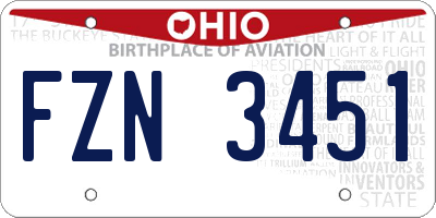 OH license plate FZN3451