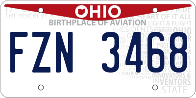 OH license plate FZN3468