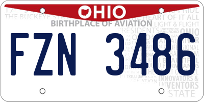 OH license plate FZN3486
