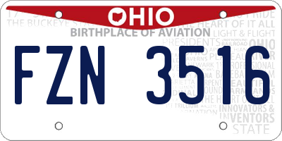 OH license plate FZN3516