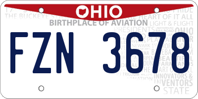 OH license plate FZN3678