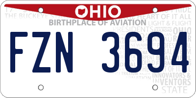 OH license plate FZN3694