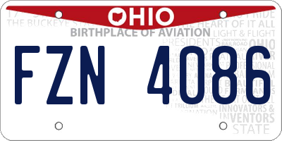 OH license plate FZN4086