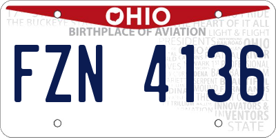 OH license plate FZN4136