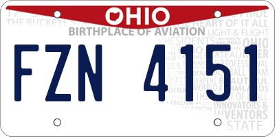 OH license plate FZN4151
