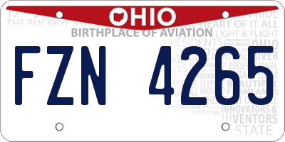 OH license plate FZN4265