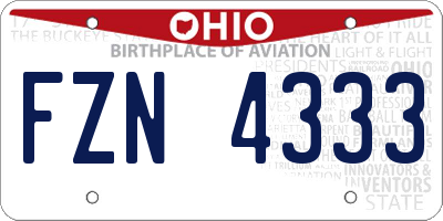 OH license plate FZN4333