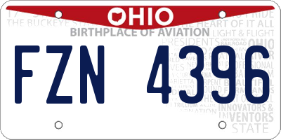 OH license plate FZN4396