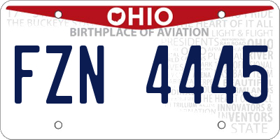 OH license plate FZN4445