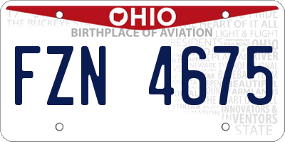 OH license plate FZN4675