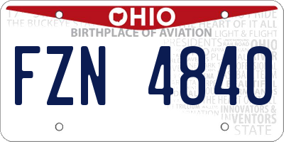 OH license plate FZN4840