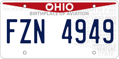 OH license plate FZN4949