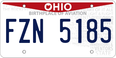OH license plate FZN5185