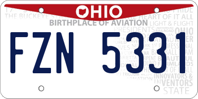 OH license plate FZN5331