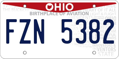 OH license plate FZN5382