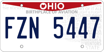 OH license plate FZN5447