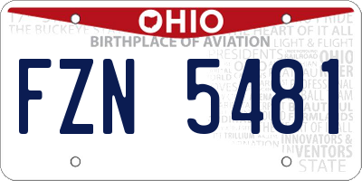 OH license plate FZN5481