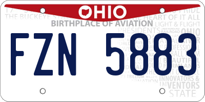 OH license plate FZN5883
