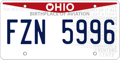OH license plate FZN5996