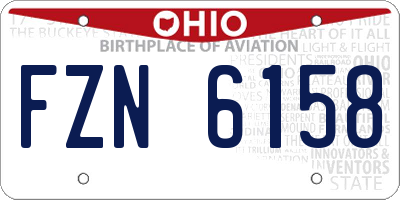 OH license plate FZN6158