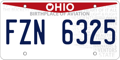 OH license plate FZN6325
