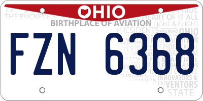 OH license plate FZN6368