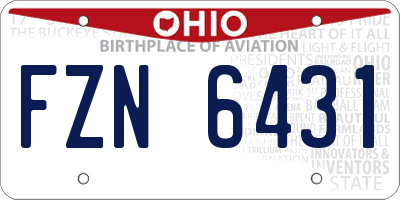OH license plate FZN6431