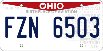 OH license plate FZN6503