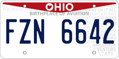 OH license plate FZN6642