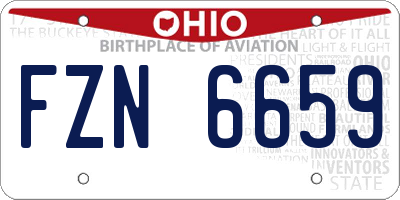 OH license plate FZN6659