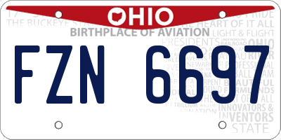 OH license plate FZN6697