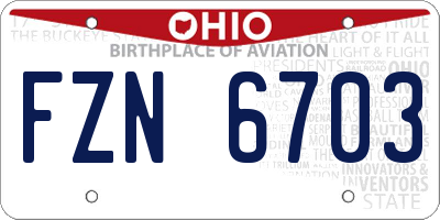 OH license plate FZN6703