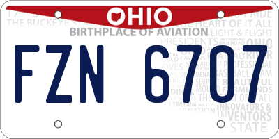 OH license plate FZN6707