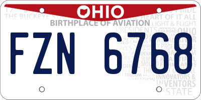 OH license plate FZN6768