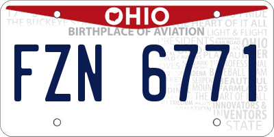 OH license plate FZN6771