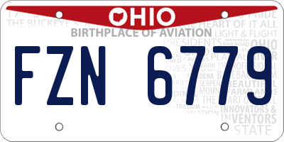 OH license plate FZN6779