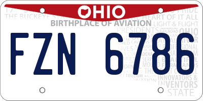 OH license plate FZN6786