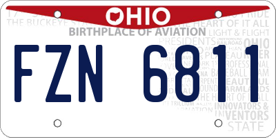 OH license plate FZN6811