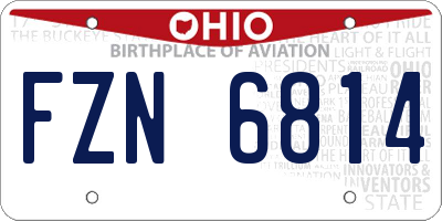 OH license plate FZN6814