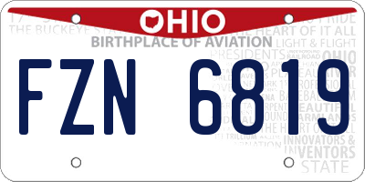 OH license plate FZN6819